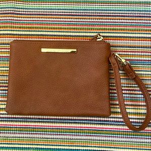 Steve Madden Clutch/ Wristlet 5”x 7” Dark Tan Color